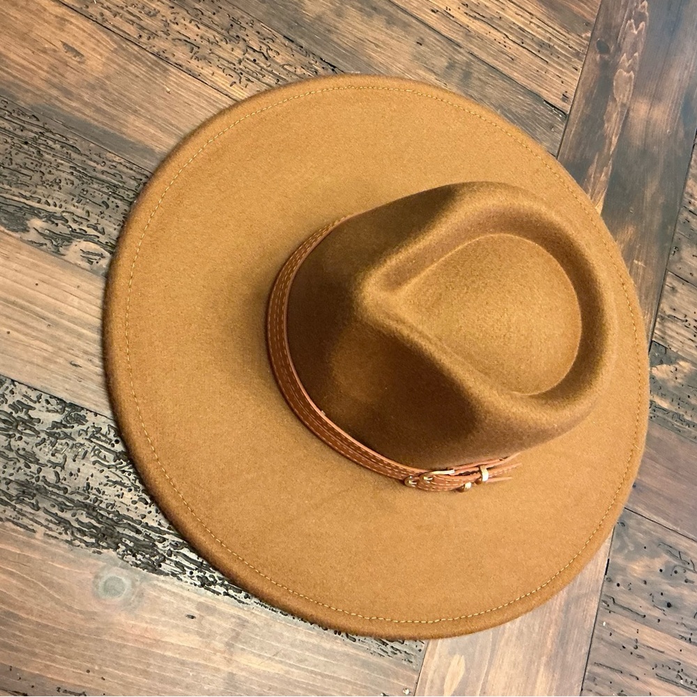 Altered State Brown Wide Brim Fedora Hat - Picture 3 of 4